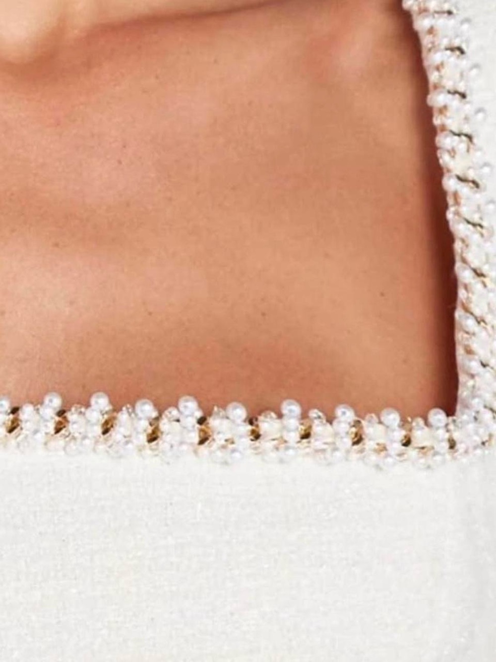 NADINE MERABI Cream Square-Neck Long-Sleeve Mini Dress - Picture 5 of 5